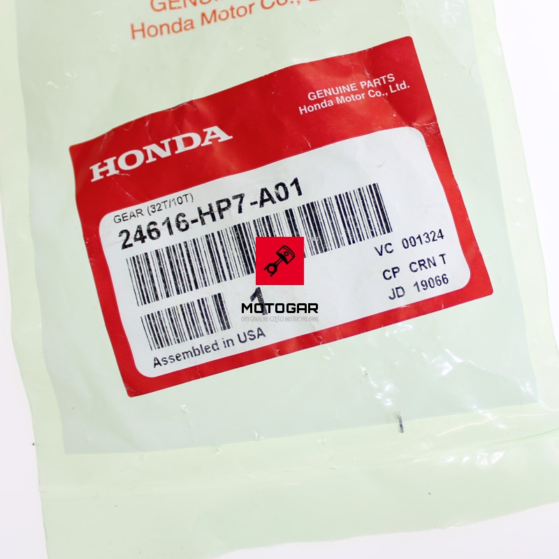 24616HP7A01 Tryb rozrusznika Honda TRX 420 Fortrax Rancher etykieta