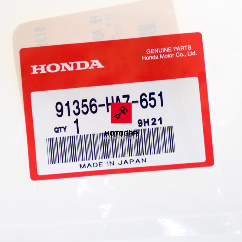 91356HA7651 Oring piasty bębna hamulocwego Honda TRX Fourtrax Rancher