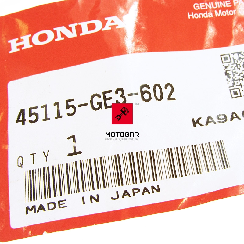45115GE3602 Sworzeń ślizgowy zacisku hamulca Honda TRX 250 300 400 420 500 etykieta