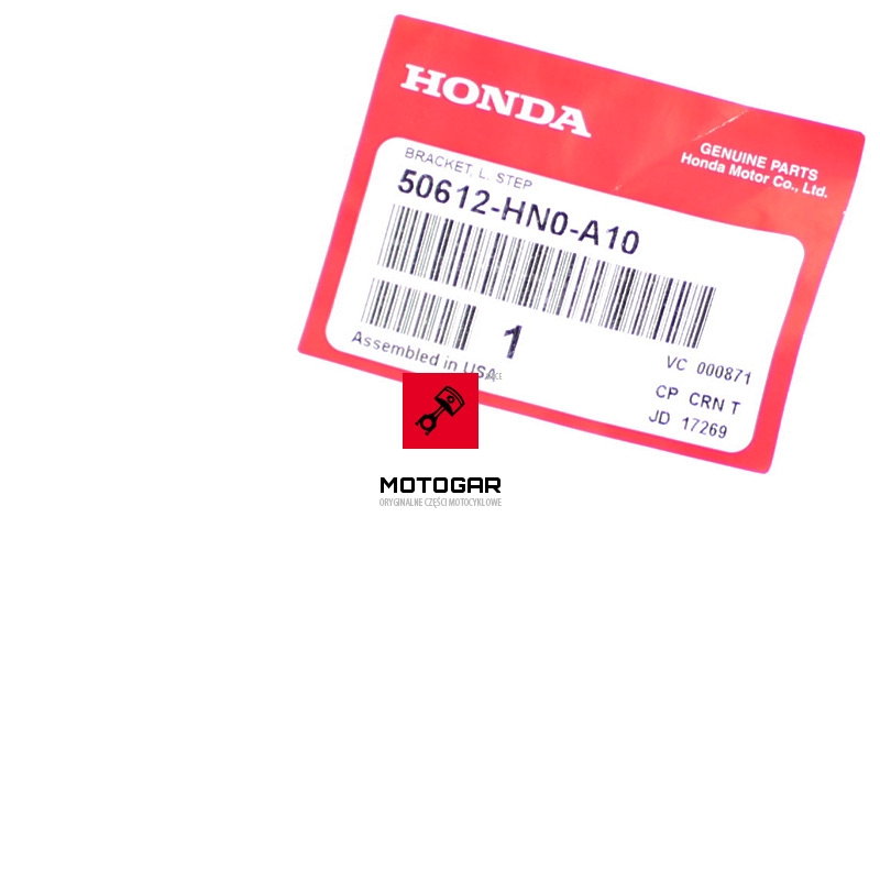 50612HN0A10 Stelaż podnóżka Honda TRX 450 1998-2003 lewy