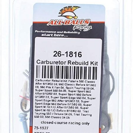 ZESTAW NAPRAWCZY GAŹNIKA POLARIS 550 CLASSIC 04-05, 550 PRO X FAN 04, SPORT TOURING 03-04, SUPER SPORT 550 04-05, SUPER SPORT EDGE 550 04, TRAIL TOURING 550 / DELUXE 04-05, TRAIL TOURING 550 03 ALL BALLS