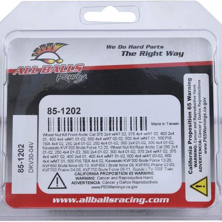 NAKRĘTKI KOŁA PRZEDNIEGO / TYLNEGO ARCTIC CAT 250 01-02, 300 01-02, 375 02, 400 01-02, 500 4X4 00-02, 500 4X4, KAWASAKI KVF300 BRUTE F 12-18 ALL BALLS