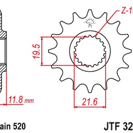 ZĘBATKA PRZEDNIA POLARIS 250/300/350/400/425 '89-99' (ŁAŃC. 520) JT