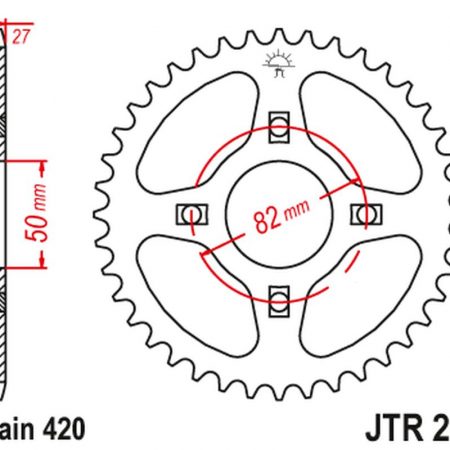 ZĘBATKA TYLNA 261 35 HONDA ATC/TRX 70 '82-87' XL/XR 75/80 '74-84' (26135JT) (ŁAŃC.420) JT