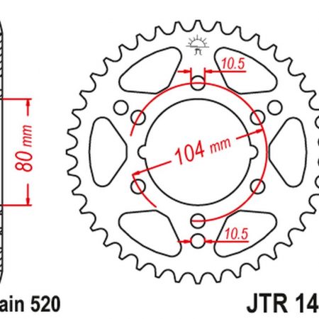 ZĘBATKA TYLNA 4578 34 POLARIS 250 CYCLONE/TRAIL BLAZER (457834JT) (MOŻNA STOSOWAĆ ZAMIAST 478 36 JTR478.34) (ŁAŃC. 520) JT