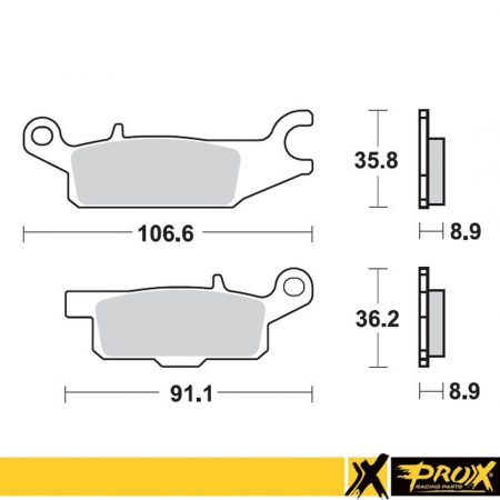KLOCKI HAMULCOWE KH445 YAMAHA YFM 550 GRIZZLY '11-14, YFM 700 GRIZZLY '07-18 TYŁ LEWY PROX