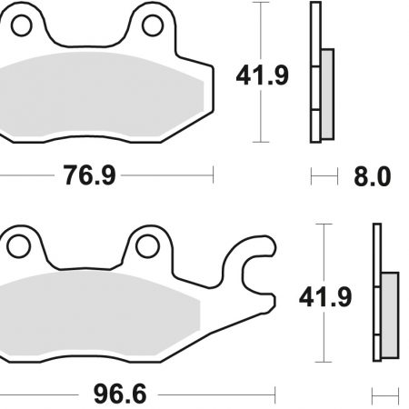 KLOCKI HAMULCOWE KH165 ORGANIC HONDA NSR 50 93-96 CB 125F 14-16, KAWASAKI EX 250 07-17, KLF 300 89-07, SUZUKI DR 250 82-87, DR 800 91-96, YAMAHA XTZ 750 89-97, PRZÓD/TYŁ TRW LUCAS