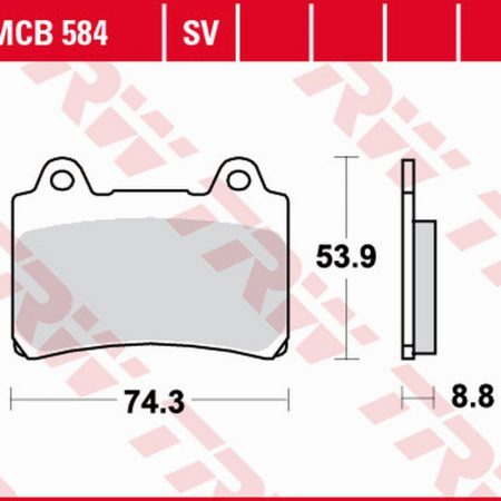 KLOCKI HAMULCOWE KH123 ORGANIC YAMAHA FZR 750/1000 GENESIS '86-'88, TRX 850 '96-'99, FJ 1200 '91-'95, XJR 1200 '96-'98, XVZ 1300 ROYAL STAR '96-'01, XVZ 1300 VENTURE ROYAL '86-'92 PRZÓD TRW LUCAS ZF